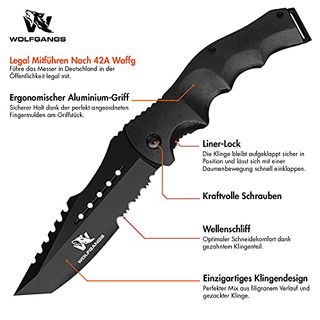 Outdoor Messer Wolfgangs MUTATIO Zweihand Klappmesser aus feinstem 440C Stahl 