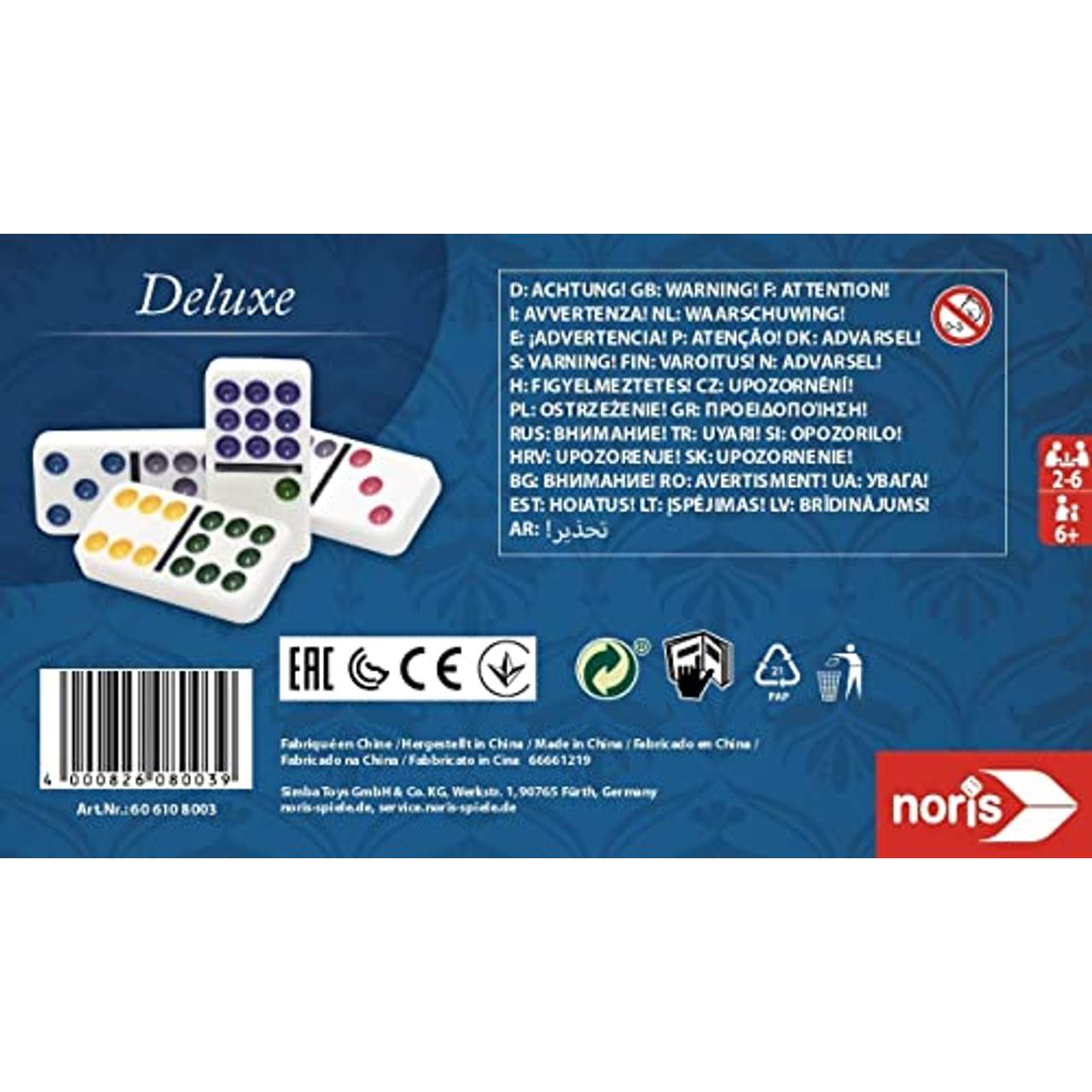 Noris 606108003 606108003-Deluxe Doppel 9 Domino