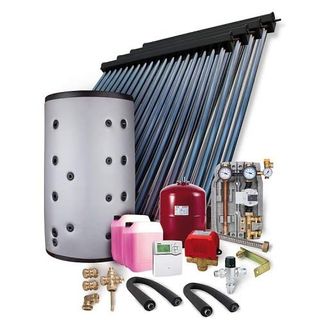 Solaranlage Paket HP30 19,56m² Vakuumröhrenkollektor Frischwasserspeicher 1000l