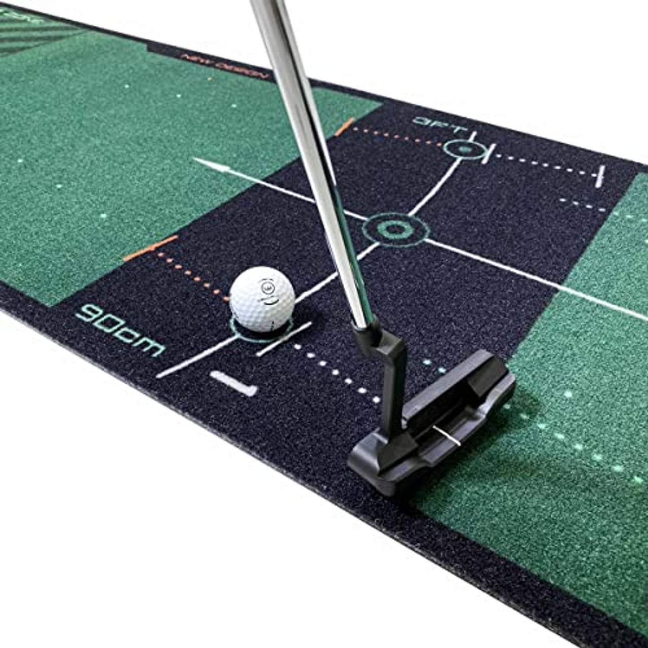 Wellputt Golf Putting Mat 4 Meter, mit Trainingsapp für iOS & Android