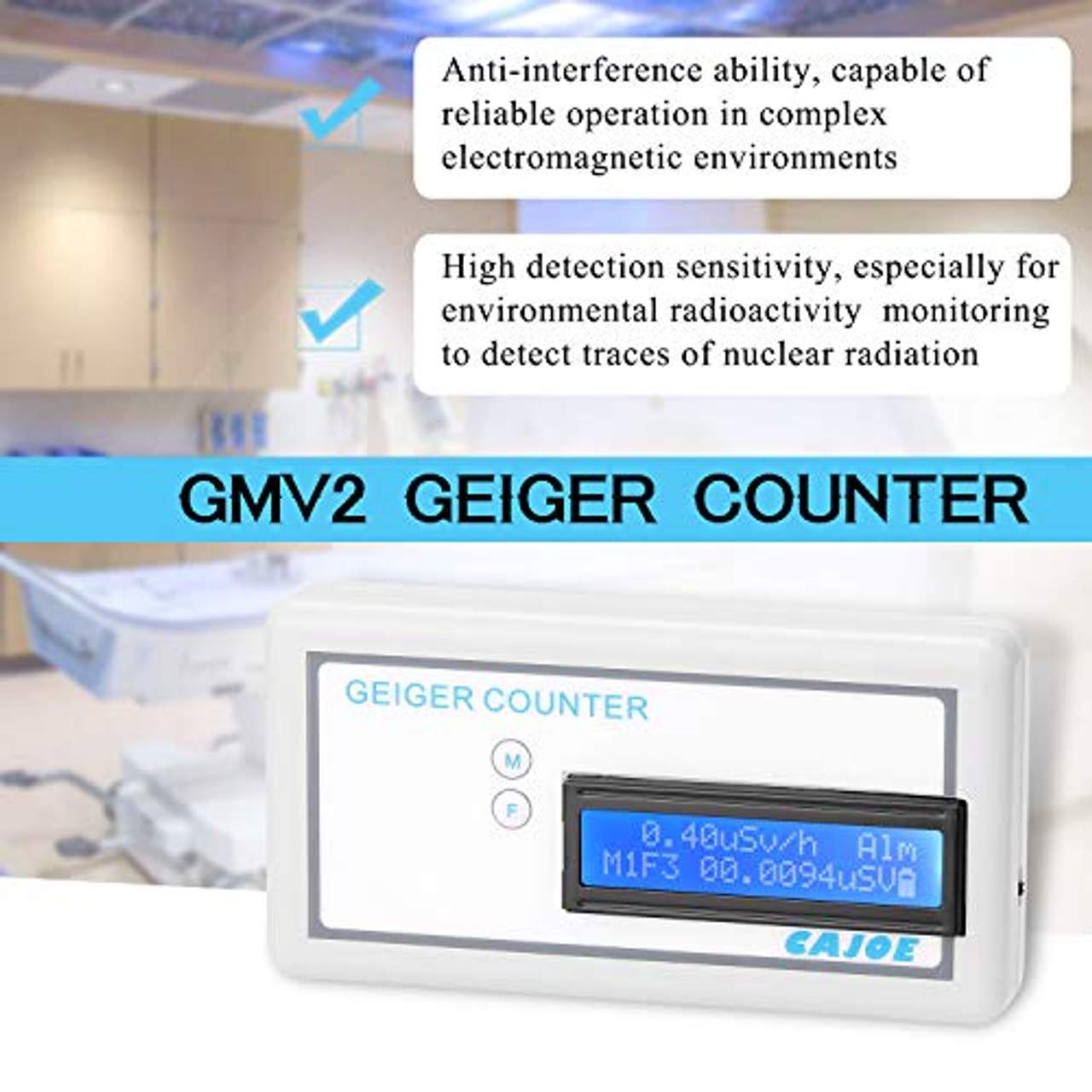 Rantoloys GMV2 Tragbarer Handgriff Geigerzähler Zusammengebauter