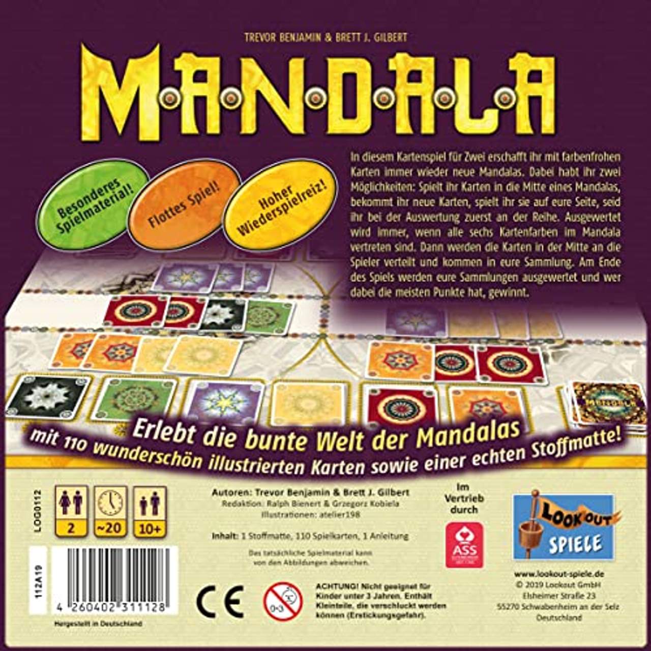 Lookout Games 22160112 Mandala-Das Bunte 2-Personen-Spiel ab 10 Jahren