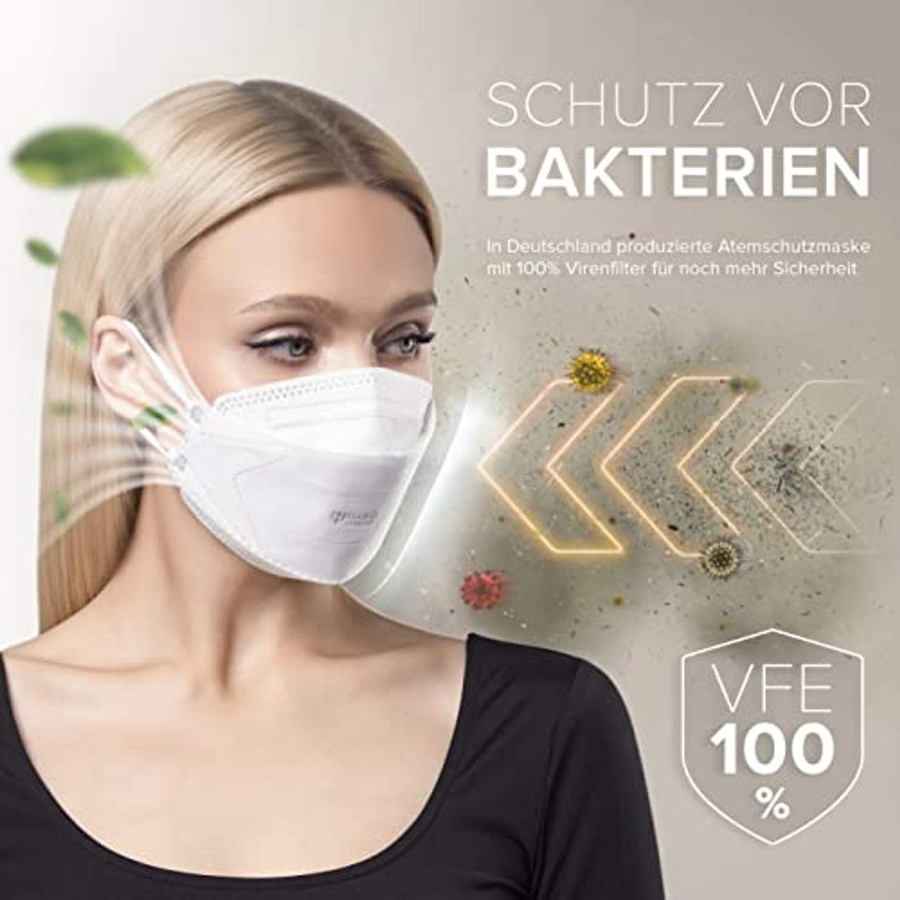 HARD 100 Stück FFP2 Atemschutzmaske Made in Germany