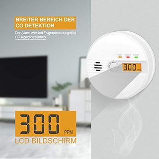 2PCS Kohlenmonoxid Melder Batterie Betrieb 85 dB CO Alarm LCD-Display Warnmelder 