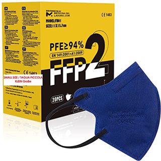 medicinadellavoro.com 20 FFP2  Maske Blau CE Zertifiziert Kleine Größe Small