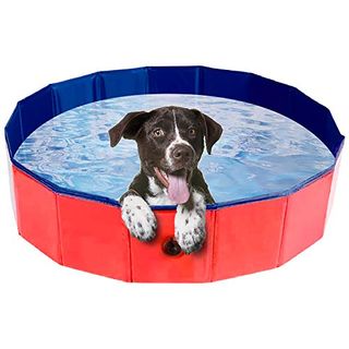 100% Sicher 120CM Robust Material Planschbecken Bällebad Hunde Pool für Kinder und Hunde mit Durchsichtige Gummitragetasche V-HANVER Faltbarer Hundepool für Kleine Mittlere und Große Hunde 