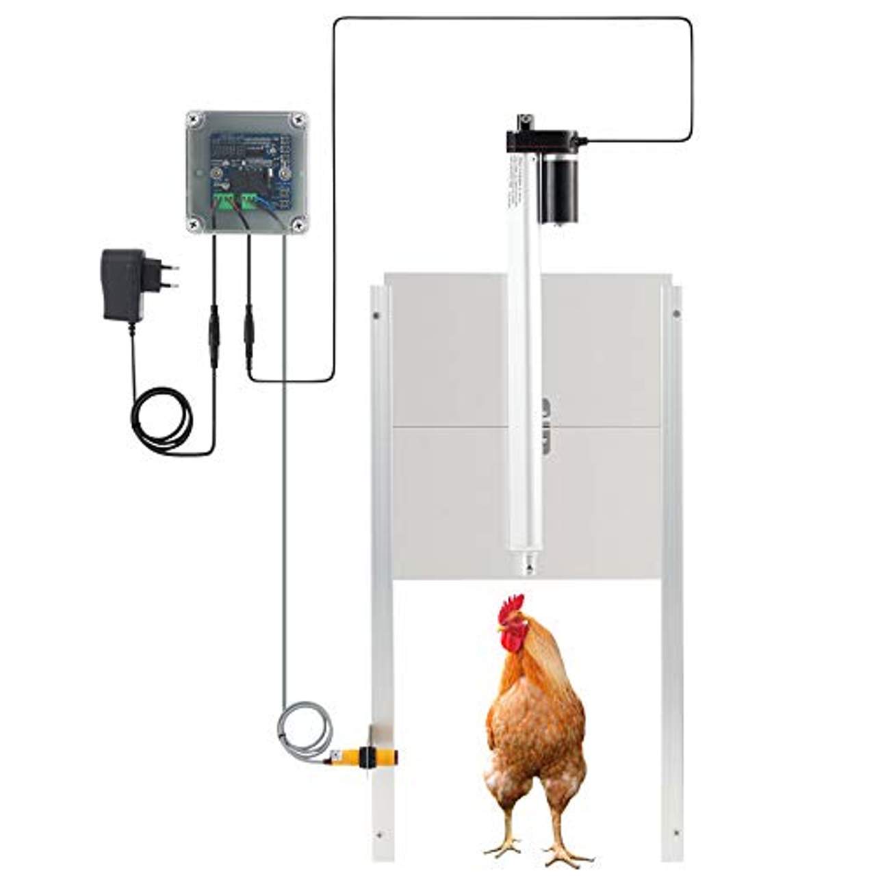 CO-Z Automatische Hühnertür Hühnerklappe 60x30cm Türöffner