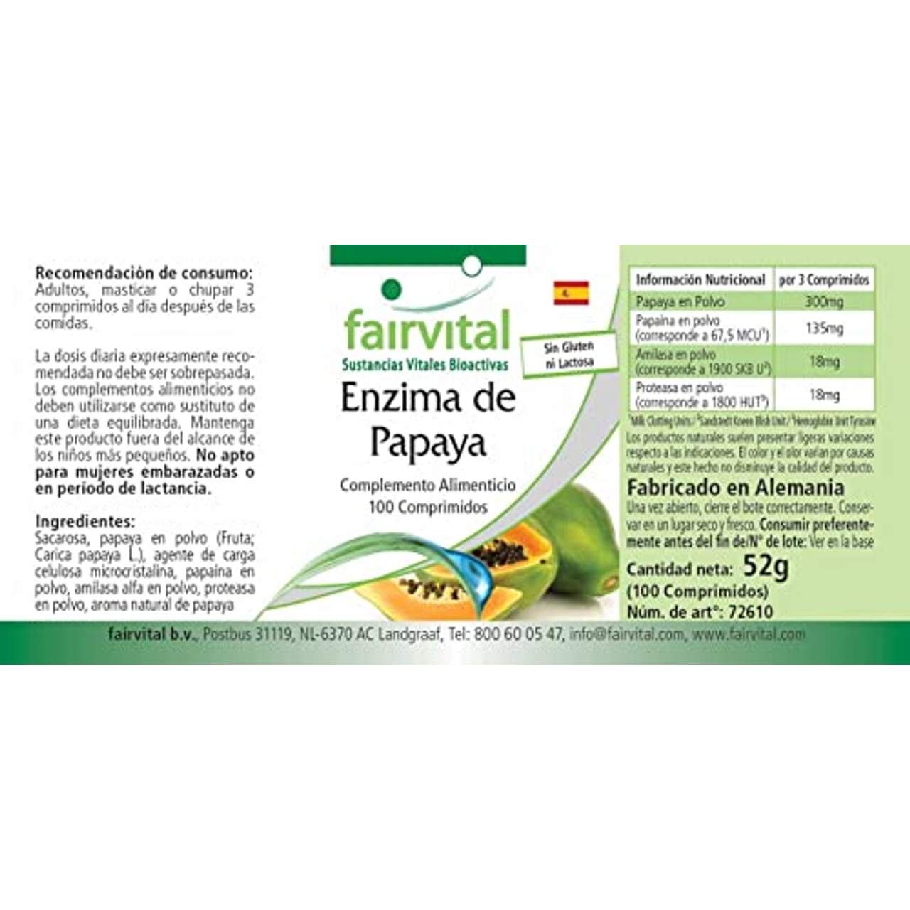 fairvital Papaya Enzym Tabletten