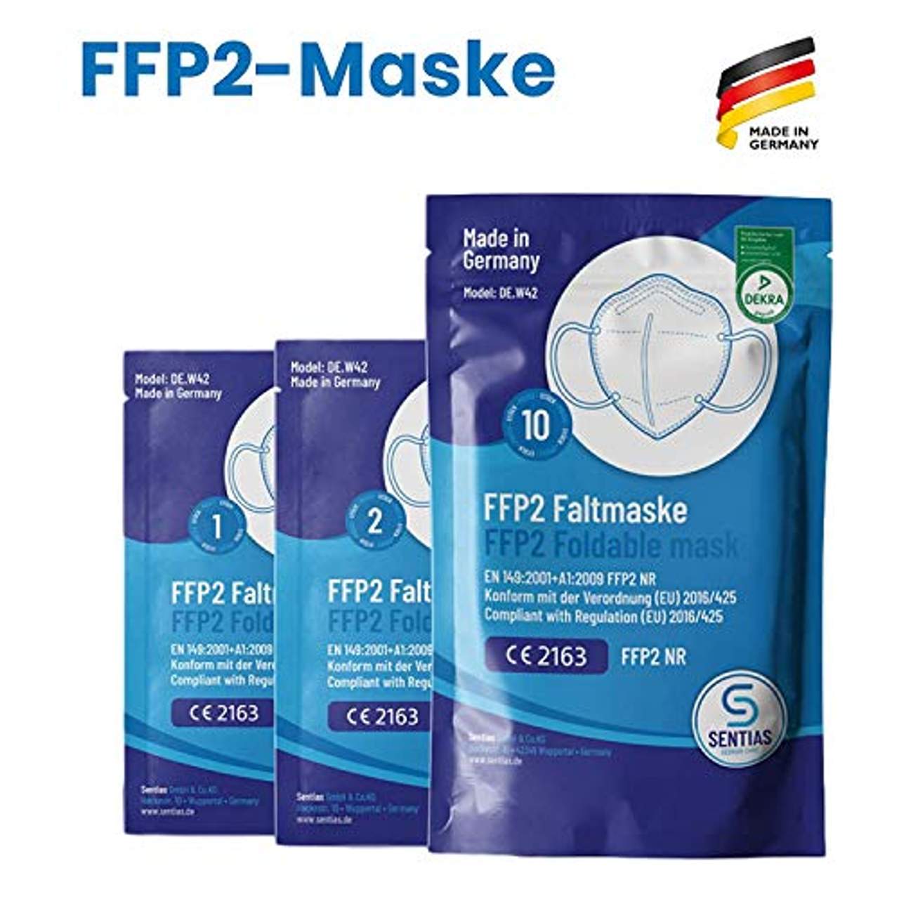 Sentias FFP2 Atemschutzmaske 50 Stück Made in Germany