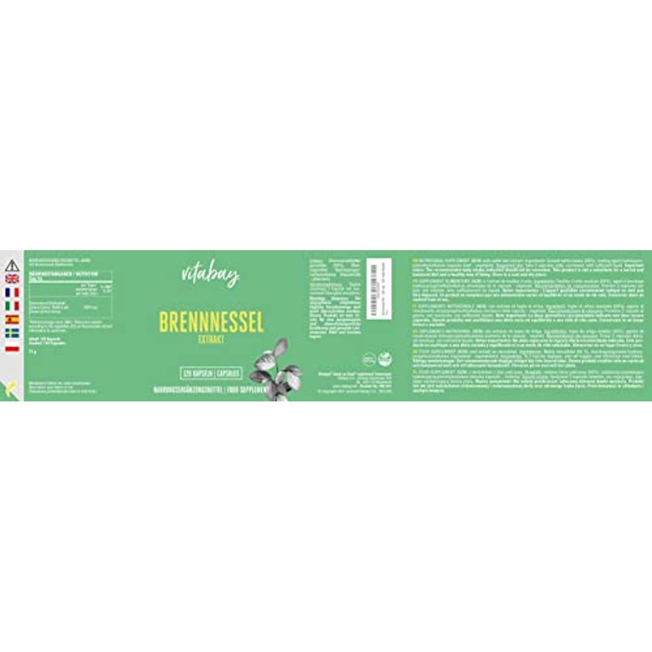 Vitabay Brennnessel 500 mg 120 Vegi Kapseln