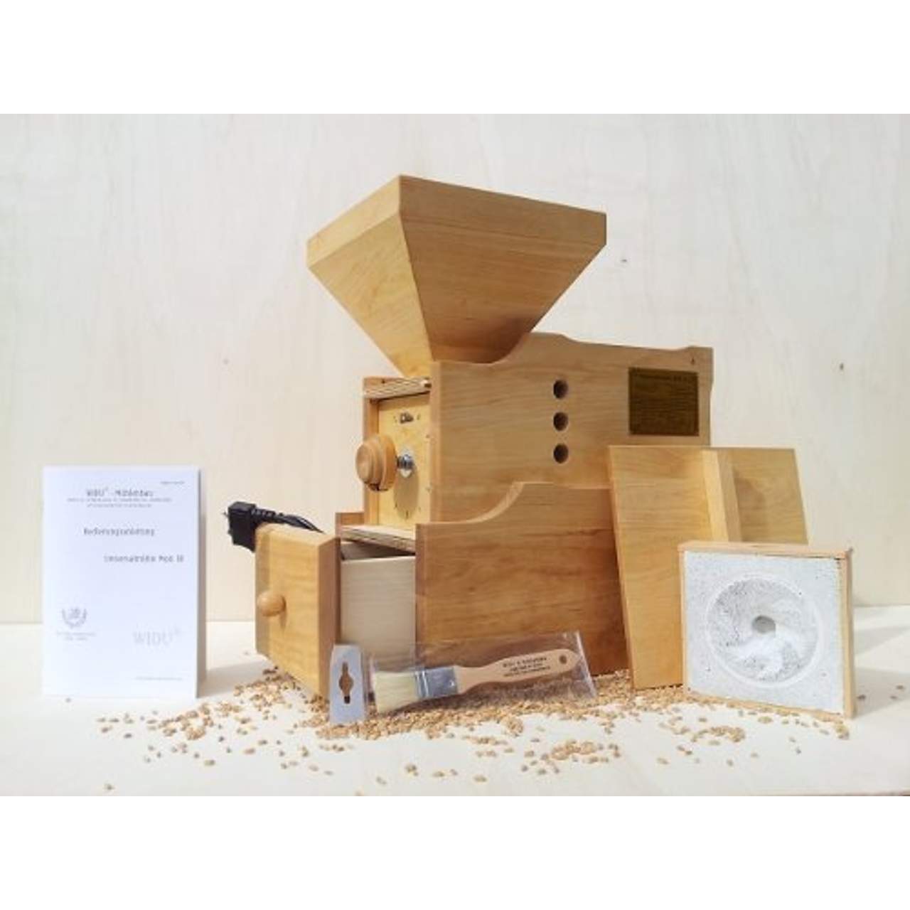 Getreidemühle WIDU Universalmühle Mod III aus Birkenholz