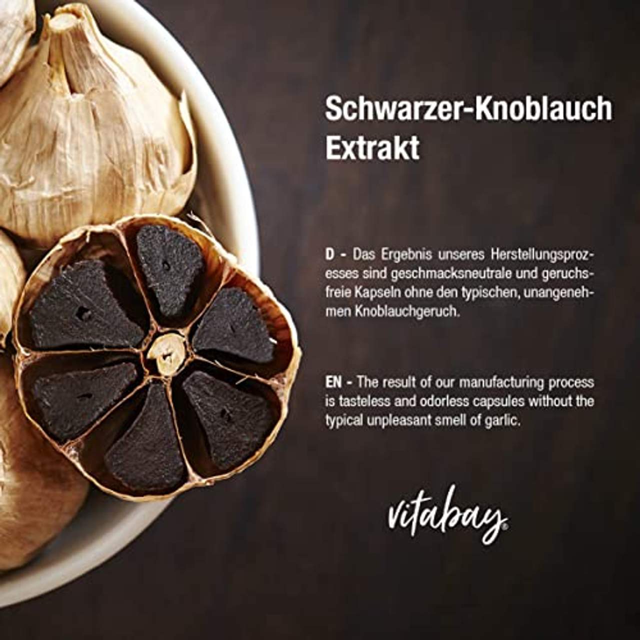 Vitabay Schwarzer-Knoblauch-Extrakt 90 vegane Kapseln