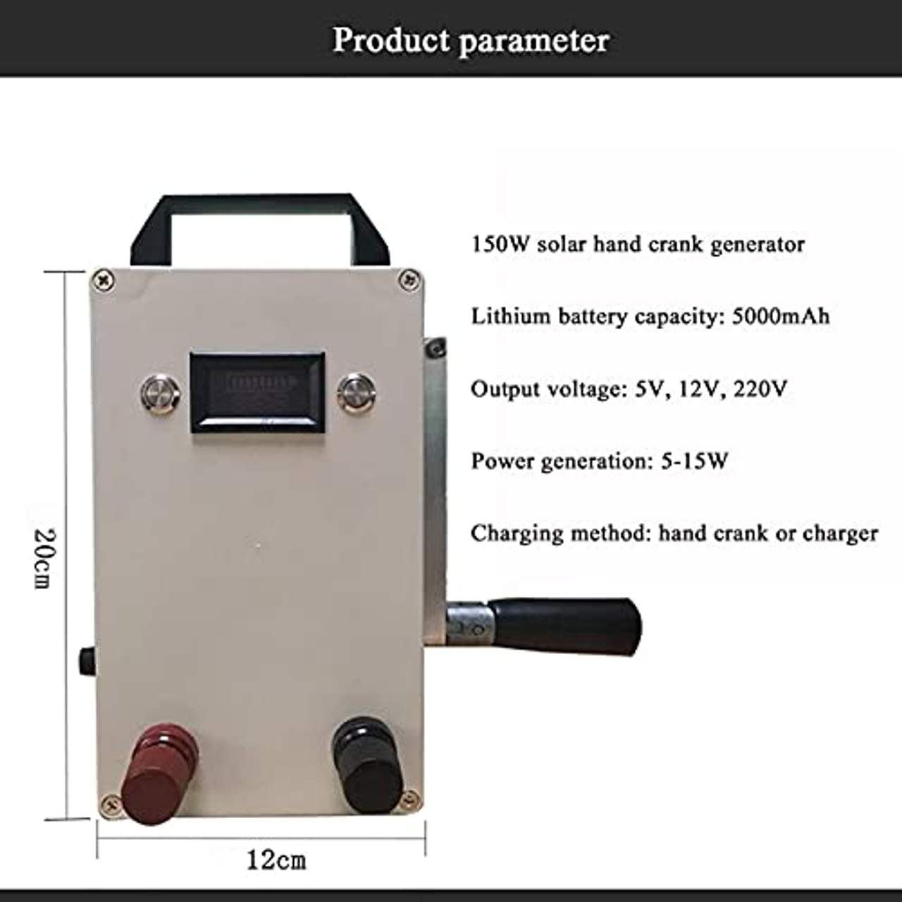 CHIXIA Tragbar Handkurbel Generator 150w Notstrom-ladegerät USB-Ausgang