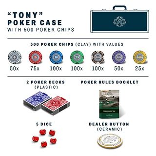 Bullets Playing Cards Großer Pokerkoffer Tony Deluxe Pokerset