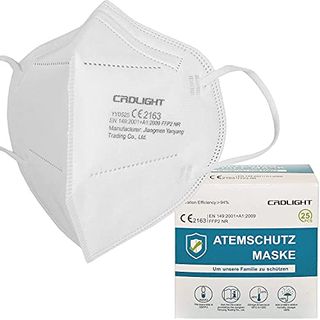 50 FFP2 Masken CE 2163 Atemschutzmaske Einzelverpackung in PE-Beuteln