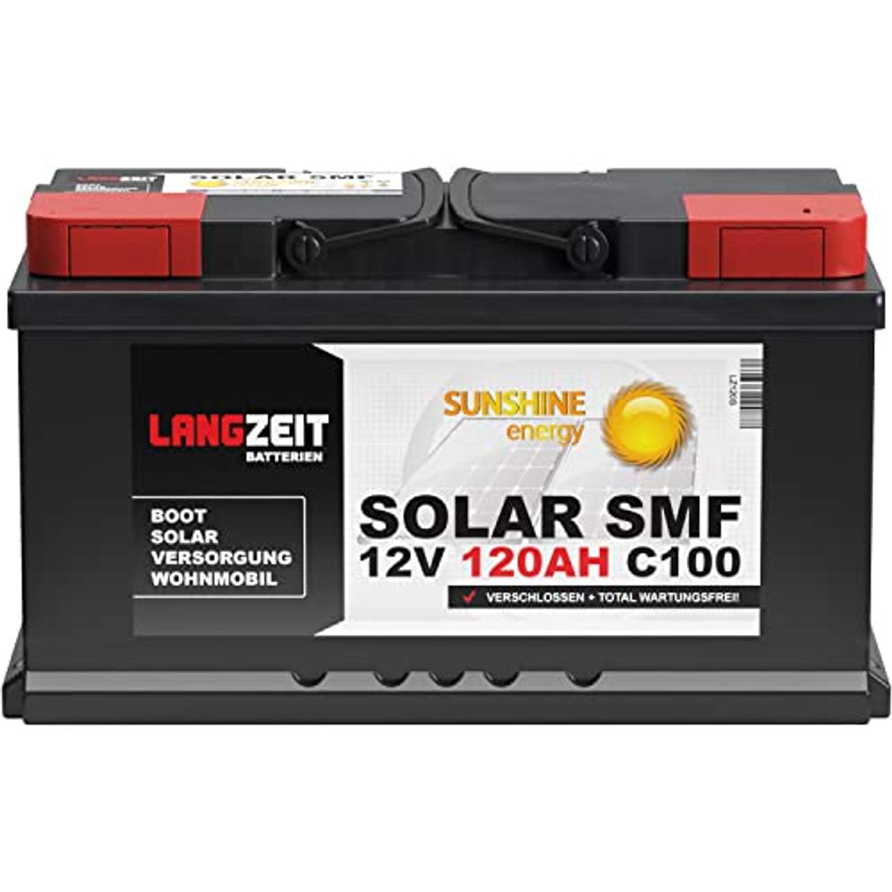 Solarbatterie 120Ah 12V Versorgungsbatterie Wohnmobil Batterie Boot