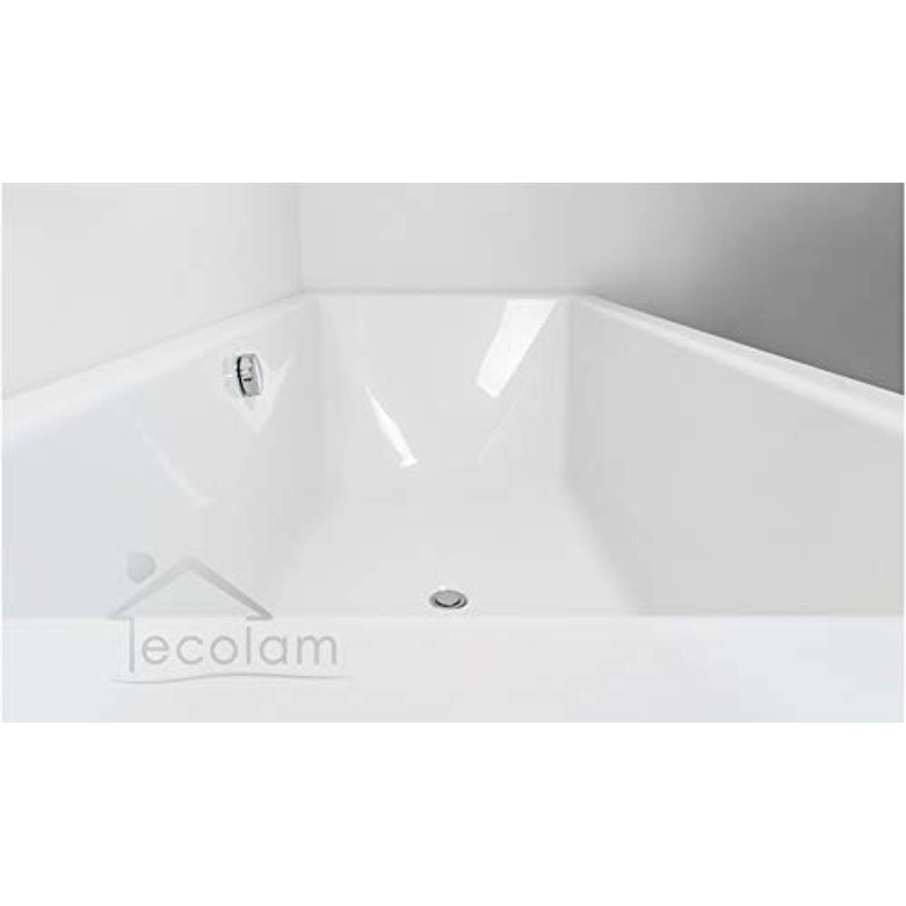ECOLAM große Badewanne Wanne Borneo Rechteck Acryl weiß 200x90