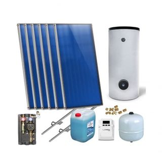 Solaranlage Warmwasser Solarpaket 6 Kollektoren Speicher
