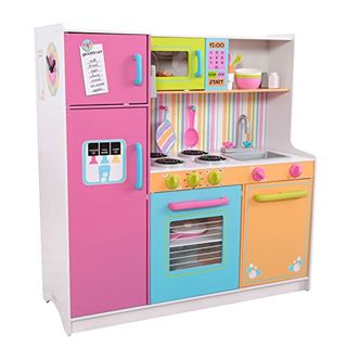 XXL Kinderküche Spielküche Holz Kinderspielküche Holzküche Spielzeugküche pink 