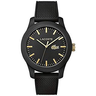 Lacoste Herren-Armbanduhr Analog Quarz Silikon schwarz 2010818