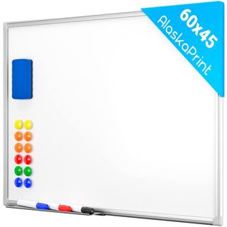 60 x 45 cm BoardsPlus Whiteboard Magnetisch Magnetwand mit Alurahmen und Stiftablage 