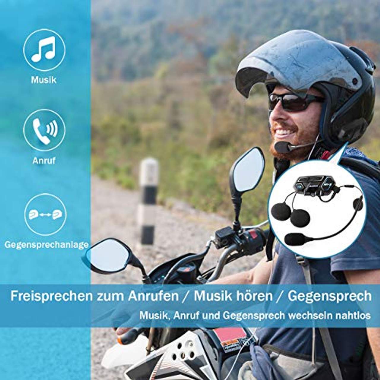 Bluerider Motorrad Intercom Helm Headset Doppelpack
