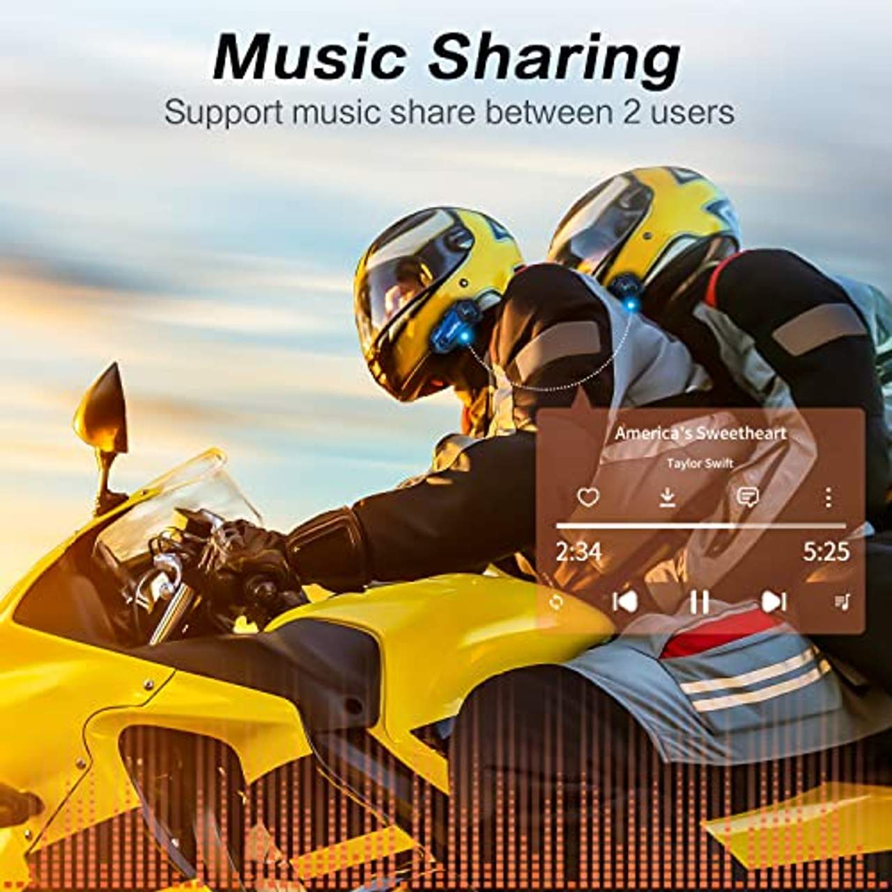 Fodsports M1-S Plus Motorrad Bluetooth Doppelpack
