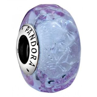 Pandora Wellenförmiges Lavendelblaues Murano-Glas Charm