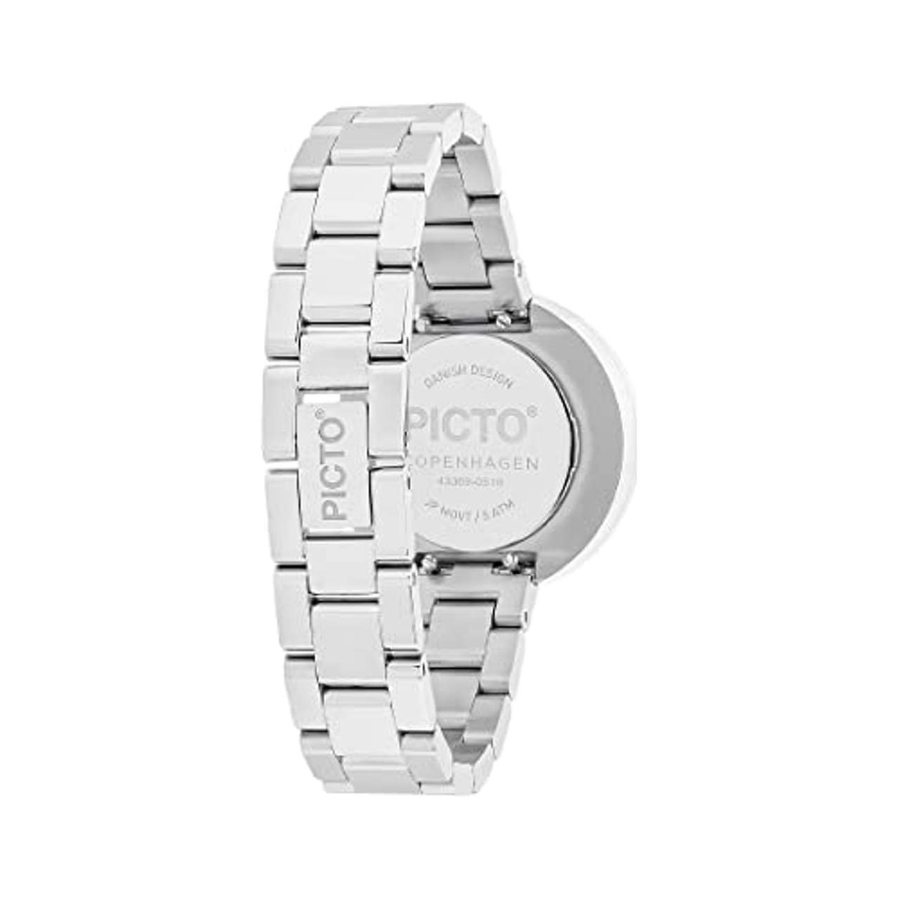 Picto Damen-Uhren Analog Quarz One Size Silber  