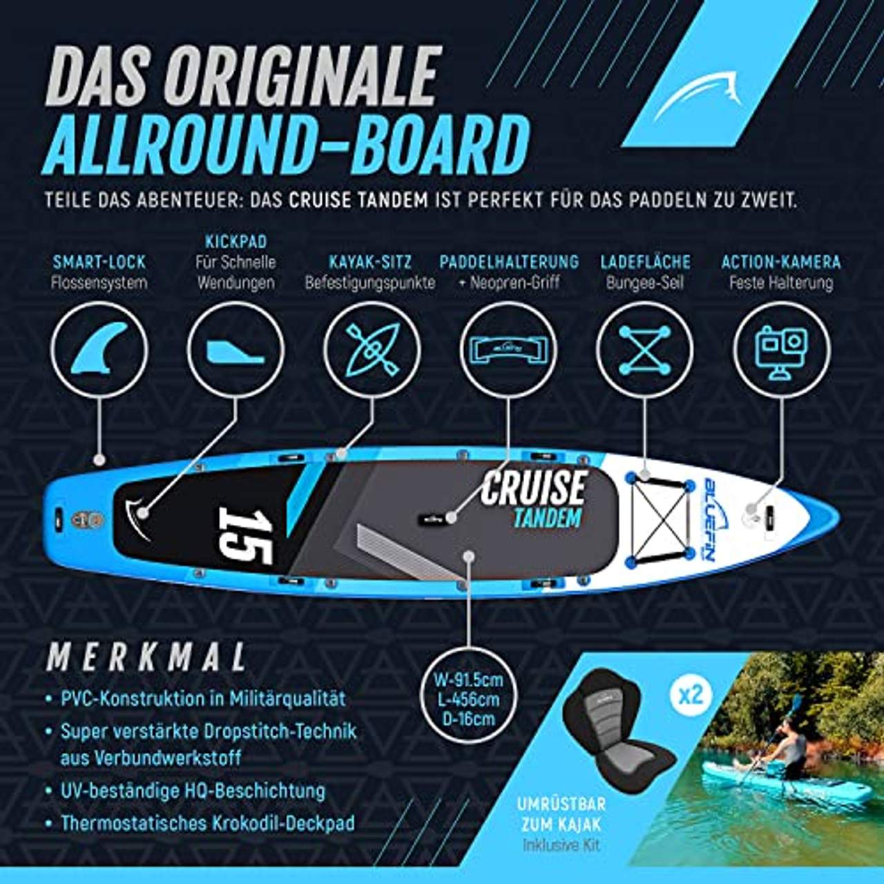  Bluefin SUP Cruise 15" Stand Up Paddle Board