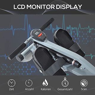 HOMCOM Rudergerät Rudermaschine mit LCD Fitnessgerät Ruderzugmaschine Heimtrainer