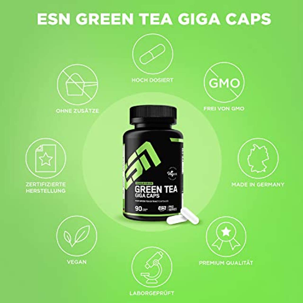 ESN Green Tea Giga Caps 90 Kapseln