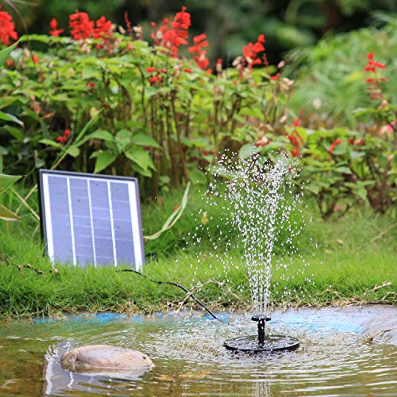 AISITIN 6.5W Solar Springbrunnen Eingebaute1500 mAh Batterie Upgraded