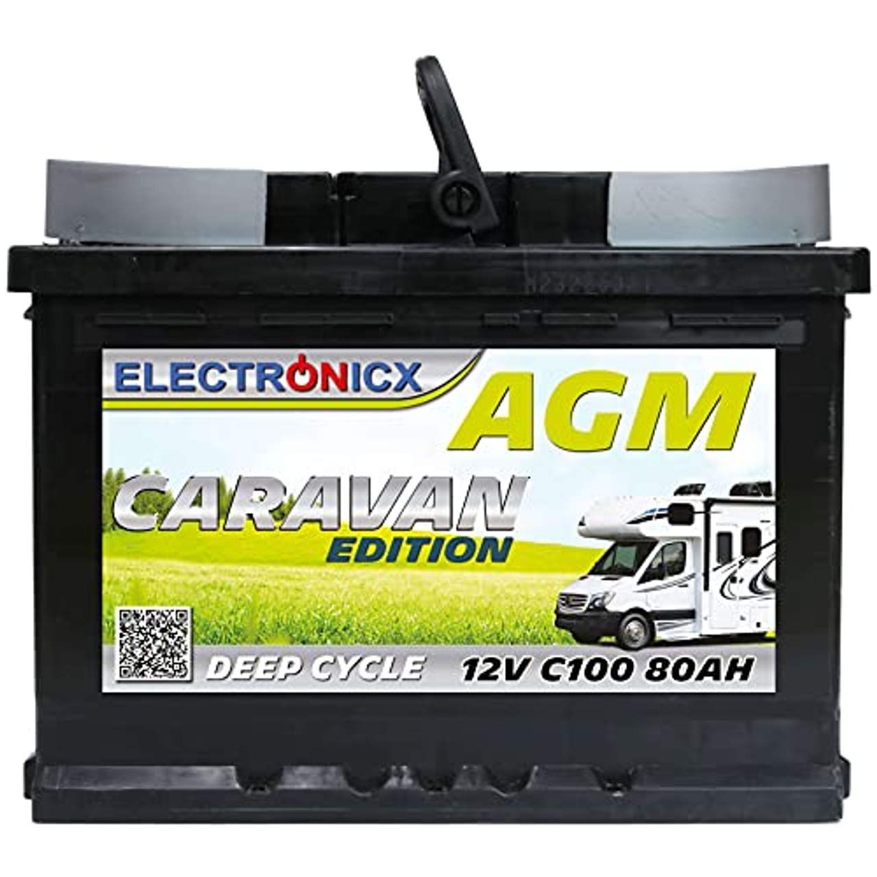 AGM Batterie 12v 80Ah Electronicx Caravan Edition Solarbatterie 12v Akku 12v Solar