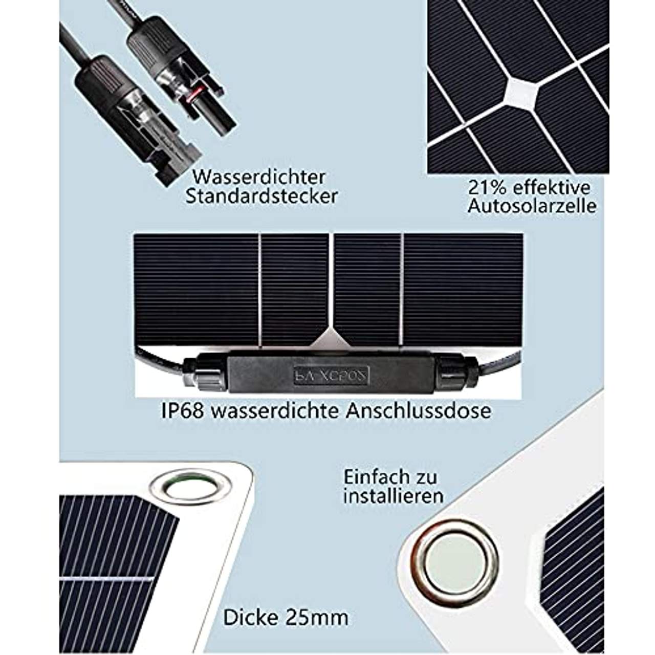 200W Flexibles Solarpanel Biegsames Wasserfestes-solarmodul