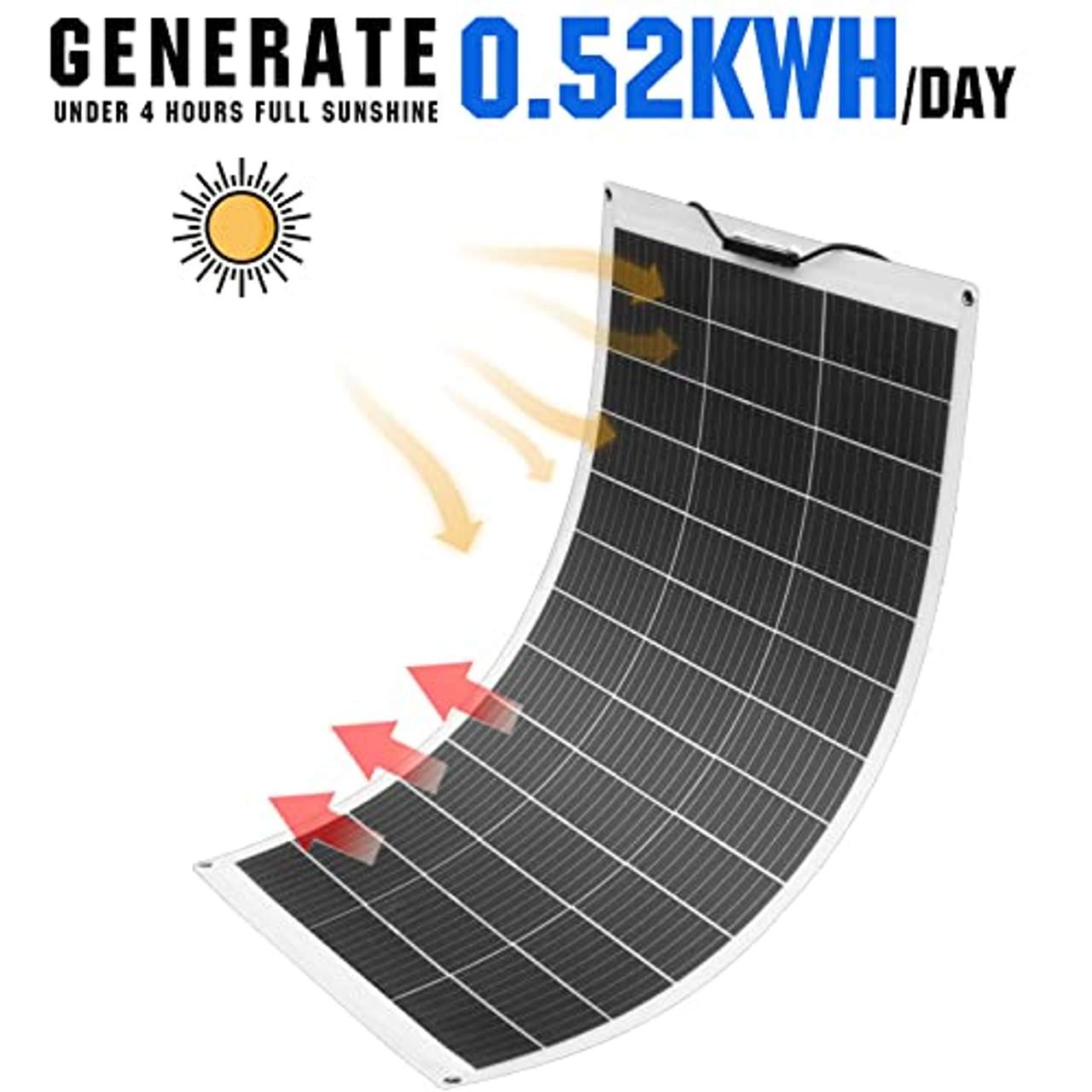 ECO-WORTHY 130 Watt 12 Volt flexibles Solarpanel Kit netzunabhängig Off Grid: