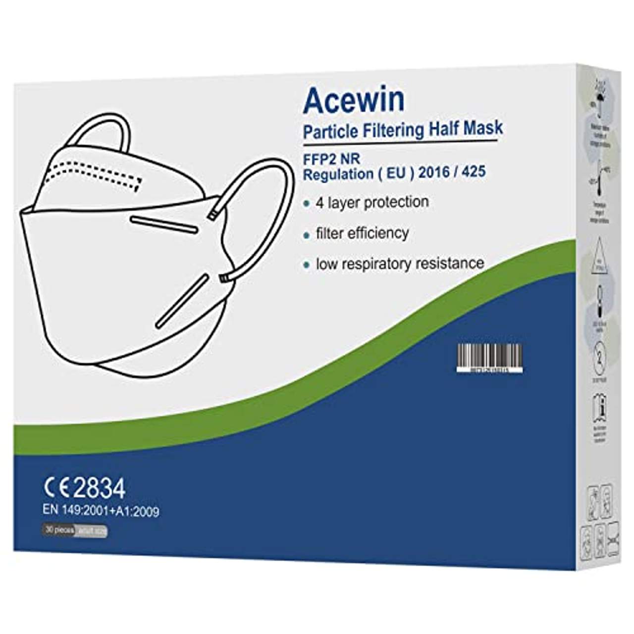 Acewin 30 Stück FFP2 Masken