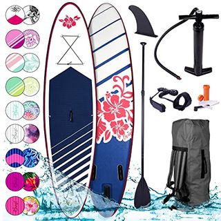 Stand Up Paddle Paddling SUP Board Damenboards Hibiskus 300x76x15cm