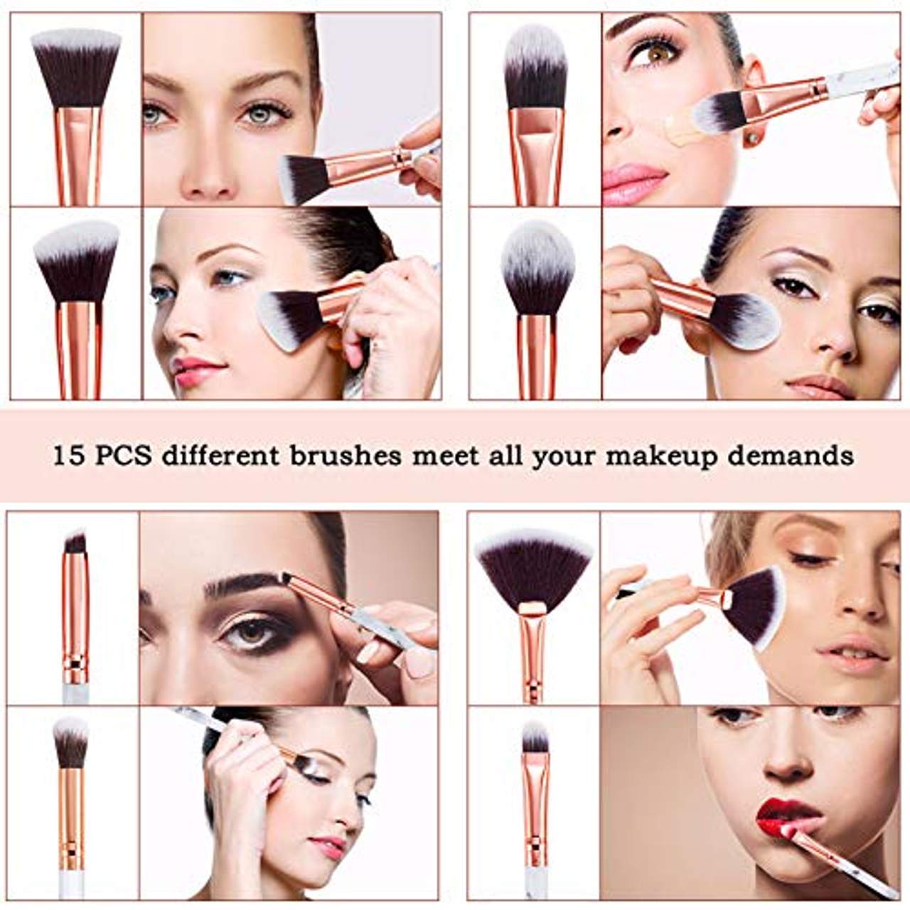 Make up Pinsel Fily DUAIU 15PCs Pinselset Makeup Schminkpinsel