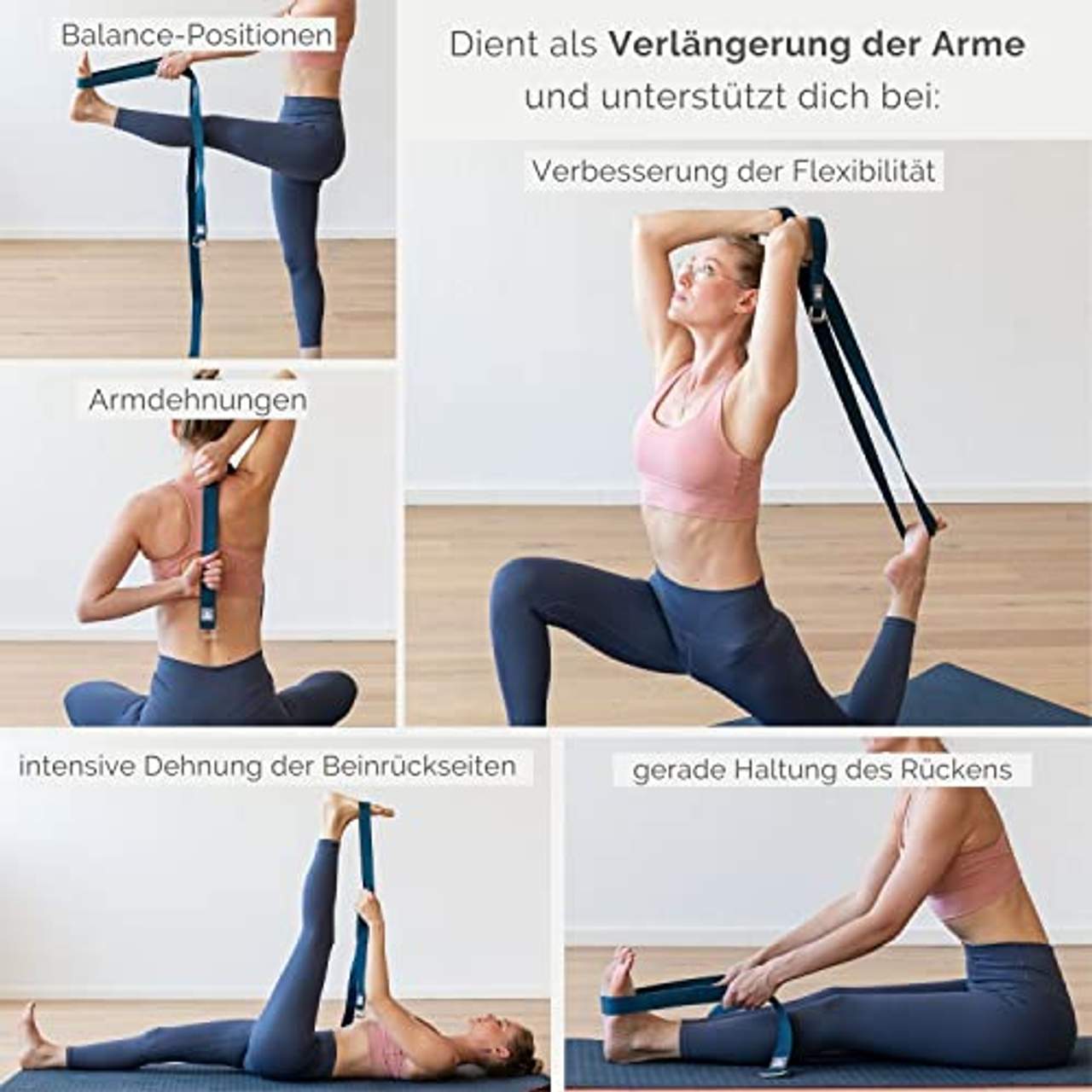 Yoga-Gurt Asana Belt aus Baumwolle