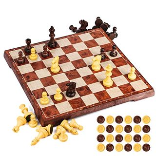 UNEEDE Magnetisch Schachspiel 31.2x31.2CM Einklappbar Schachbrett Pädagogische