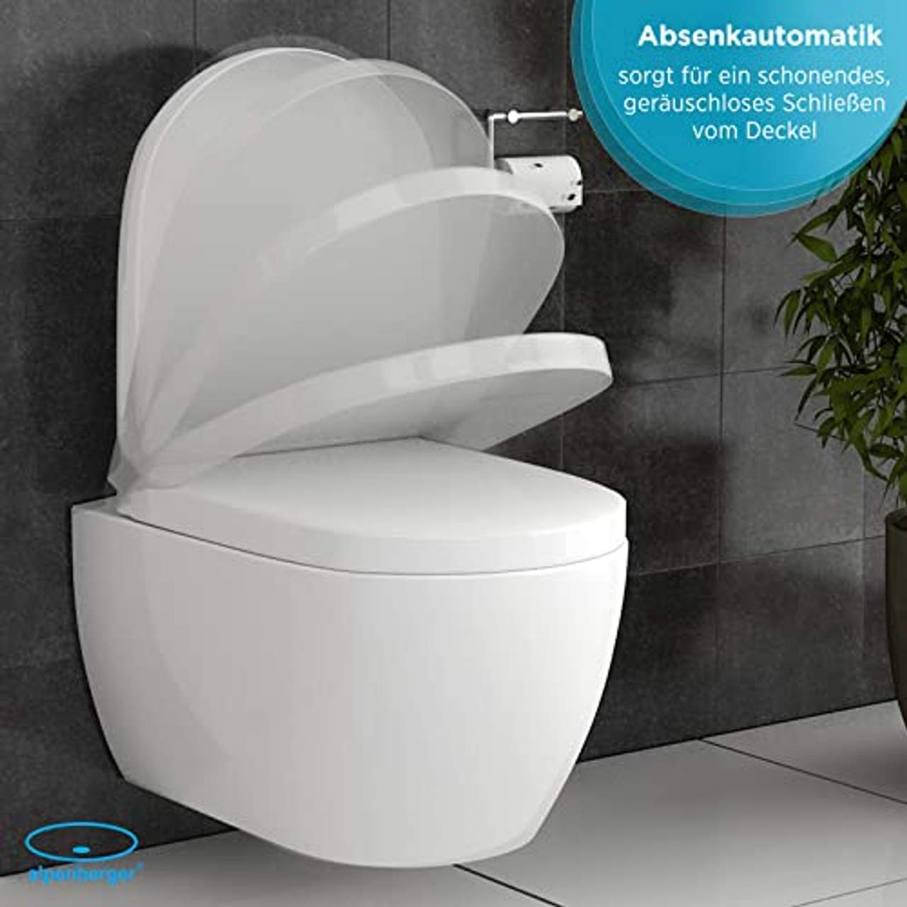 Alpenberger Spülrandloses Tiefspül-WC Abnehmbarer WC-Sitz