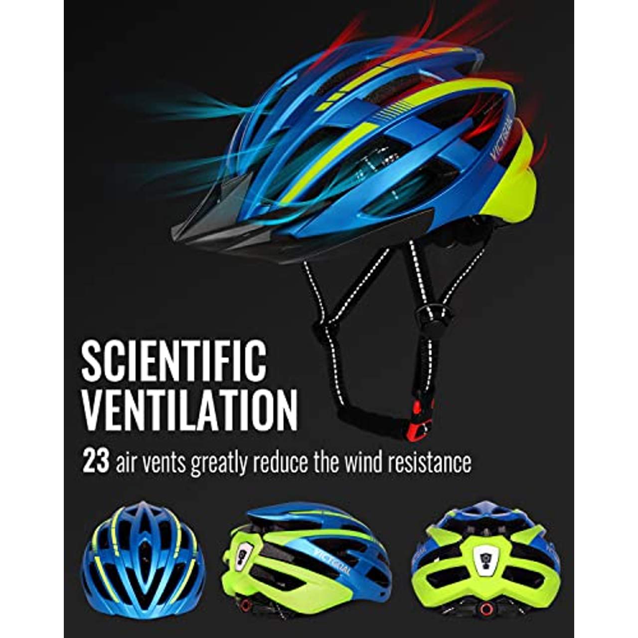 VICTGOAL Fahrradhelm mit Sicherheit LED Rear Light Mountain Bike Helm  