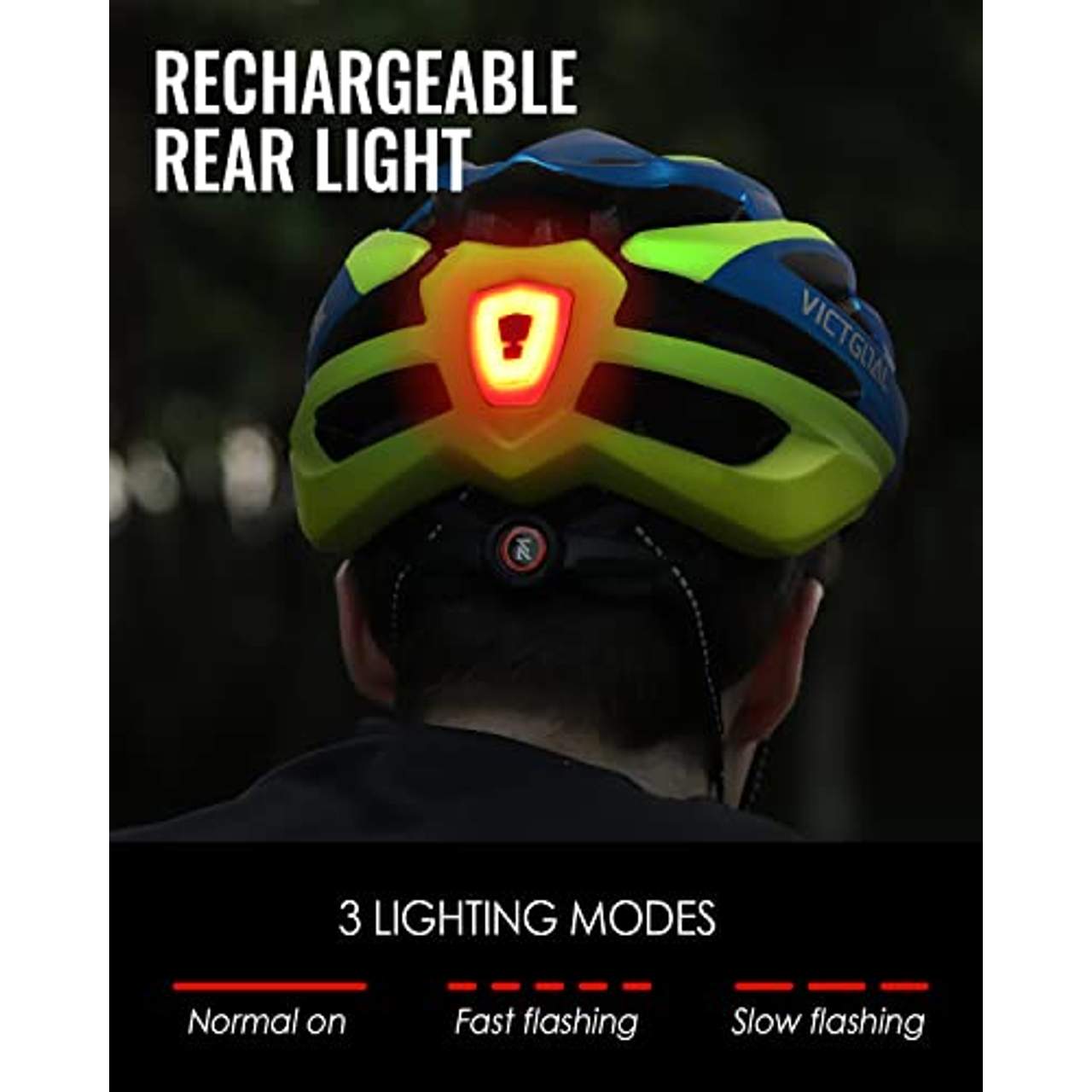 VICTGOAL Fahrradhelm mit Sicherheit LED Rear Light Mountain Bike Helm  