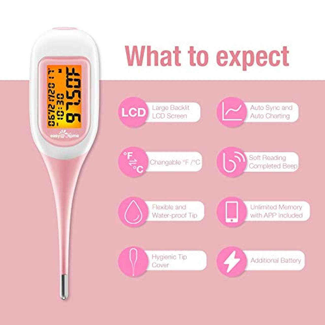 Easy@Home Basalthermometer Fruchtbarkeitsthermometer Bluetooth