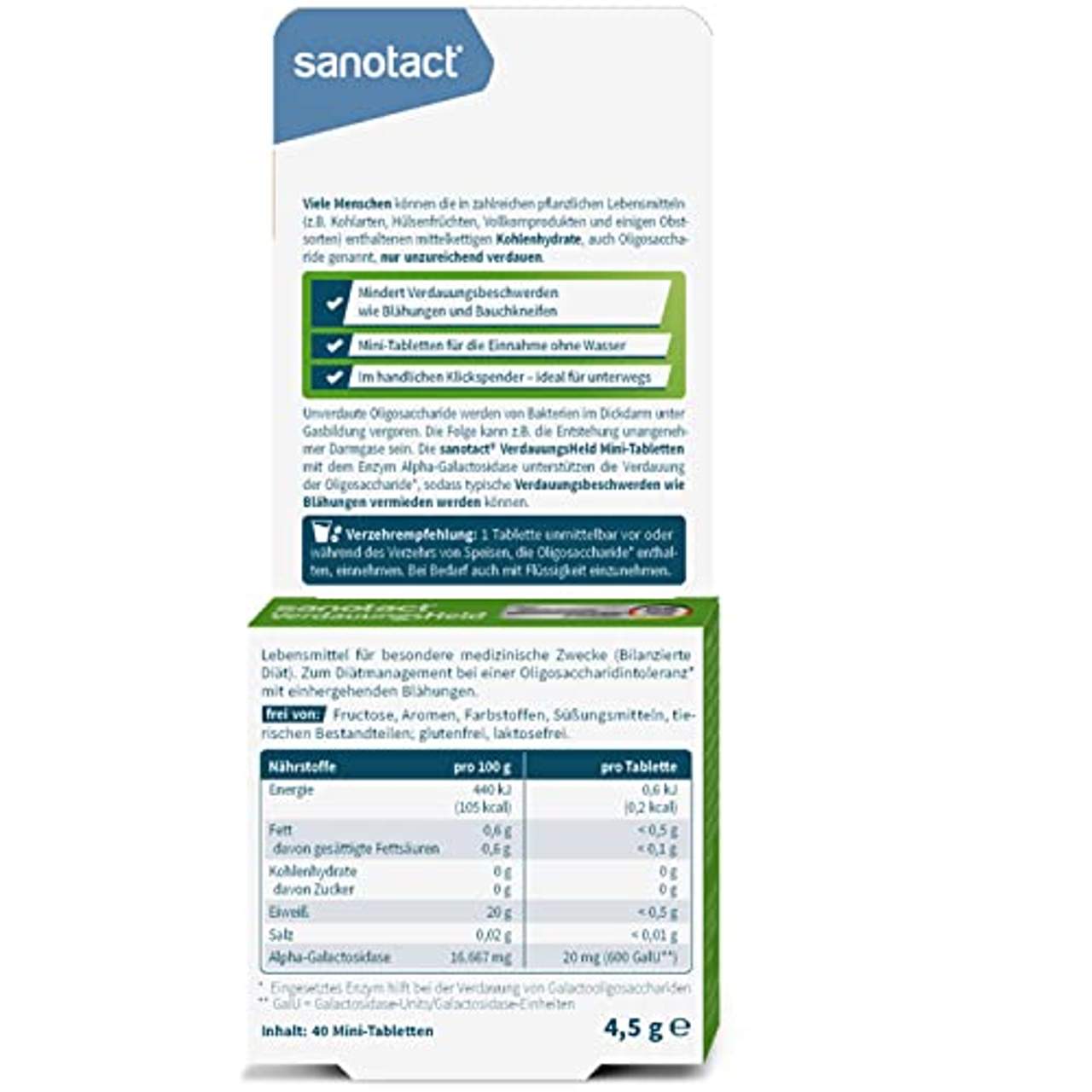 sanotact VerdauungsHeld 40 Mini-Tabletten