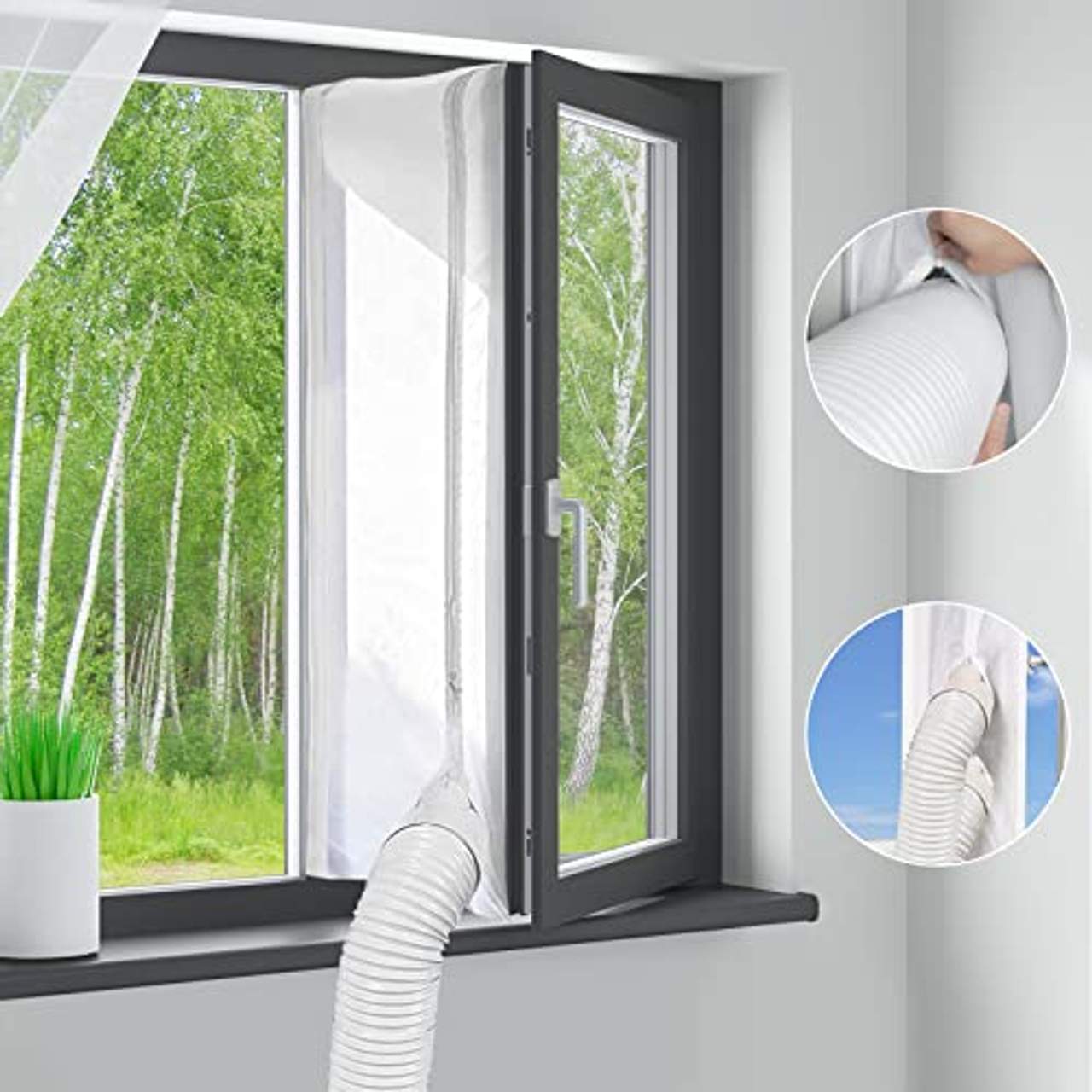 MYCARBON Fensterabdichtung für mobile Klimageräte 500cm ohne Bohren klimaanlage fensterabdichtung