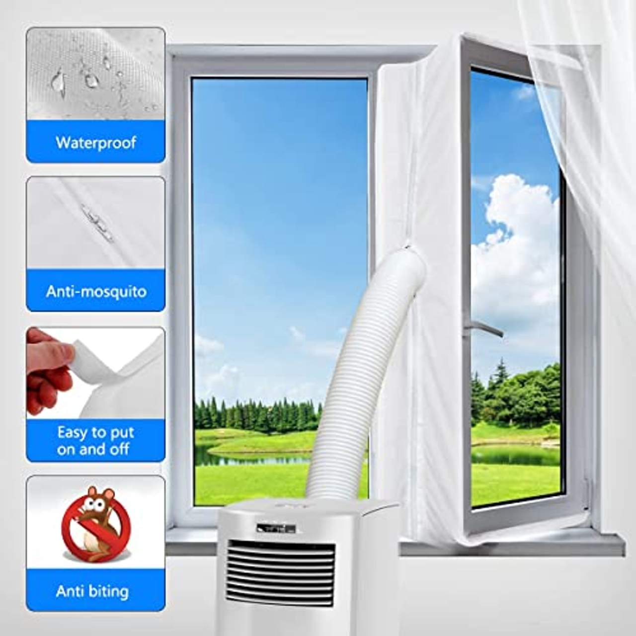 Aozzy Fensterabdichtung für Mobile Klimageräte und Ablufttrockner