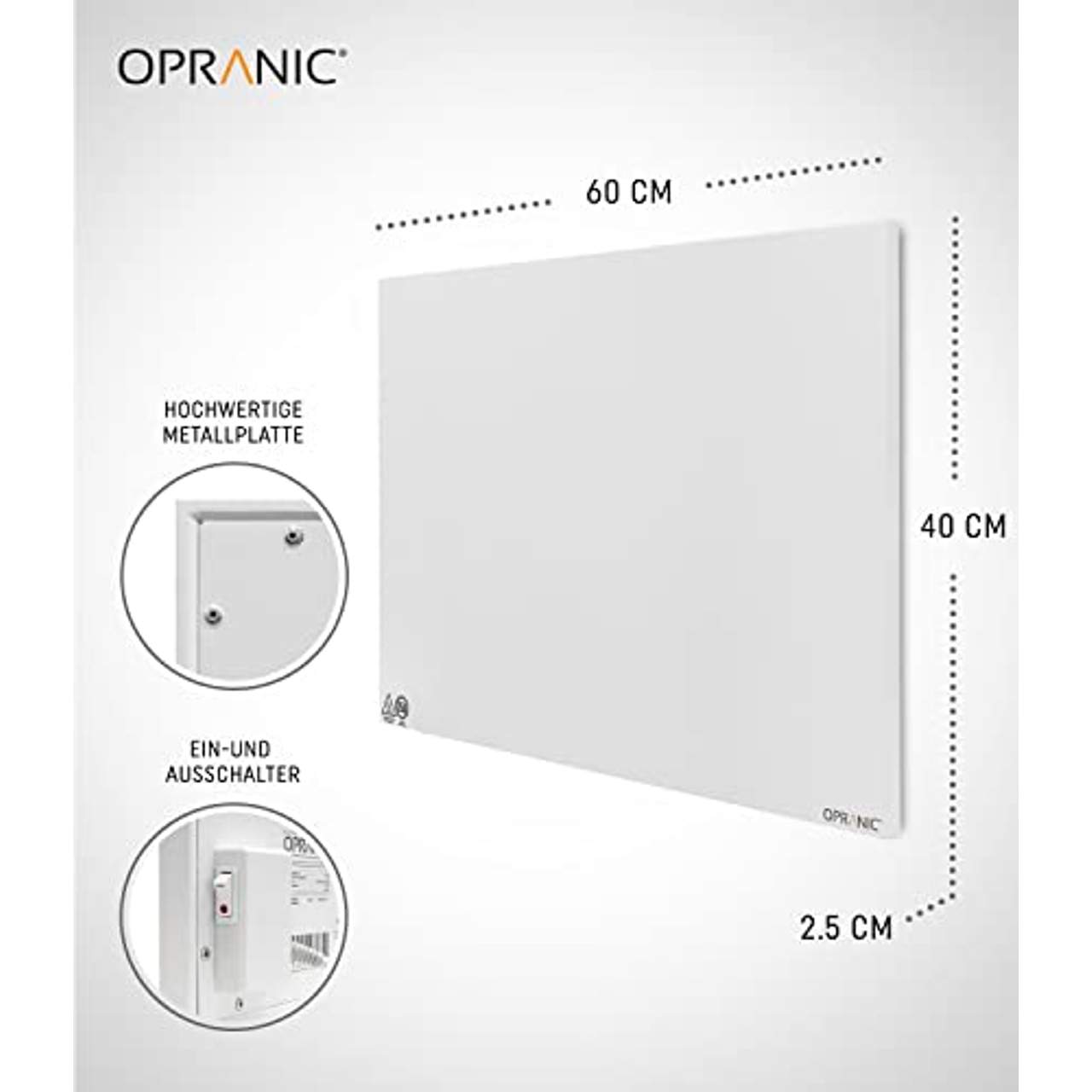 OPRANIC Premium Infrarotheizung 300W