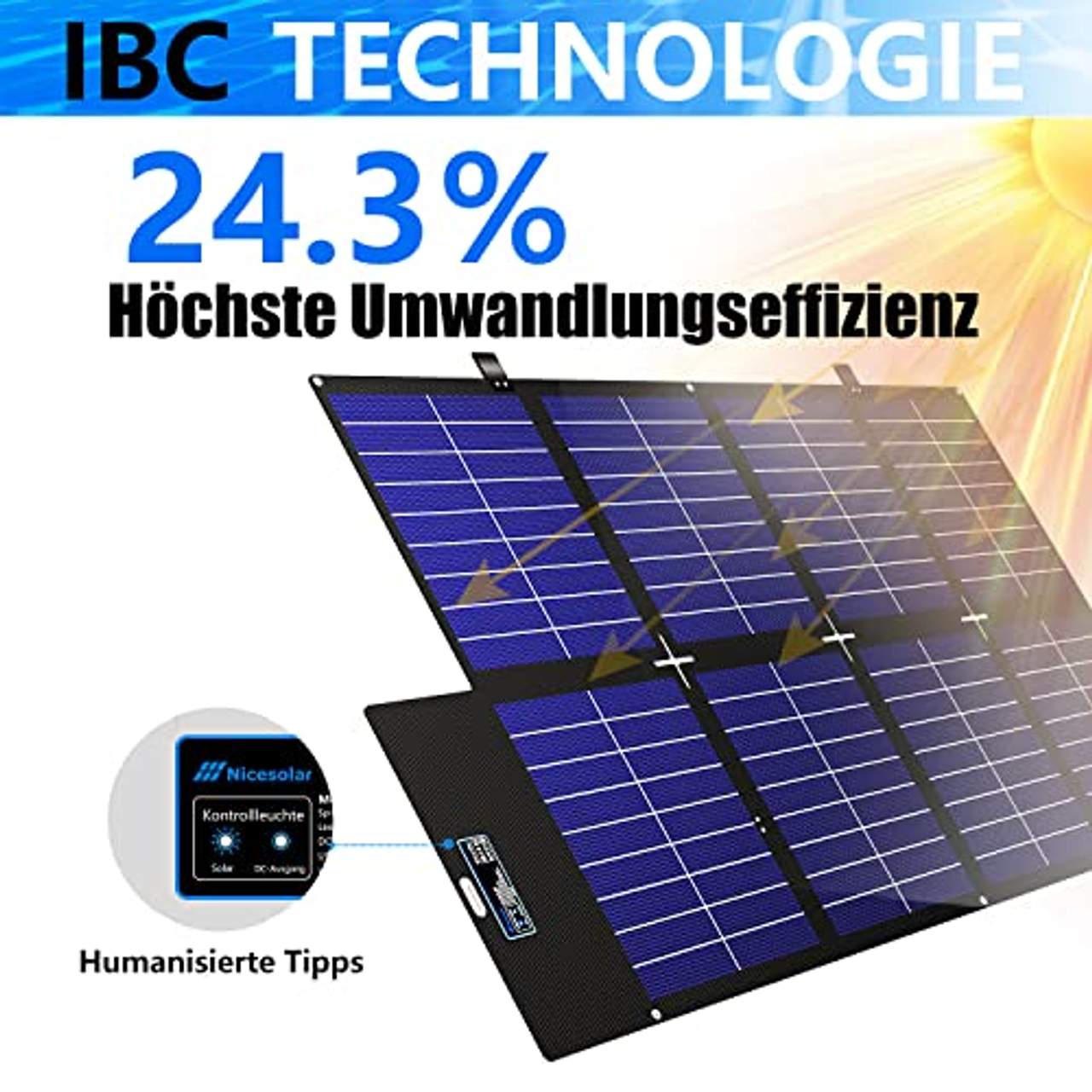 Nicesolar Tragbar Solarpanel 200W